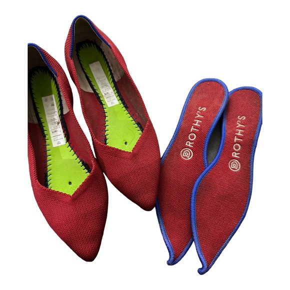 Rothy’s Point Toe Flat in Red, size 8, EUC - Picture 8 of 10